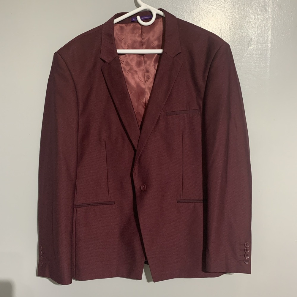 Vintage Vinci Designed in Italy Blazer formal red, women's 48R